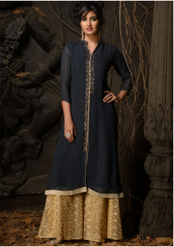 Grey Color Designer Georgette Kurti